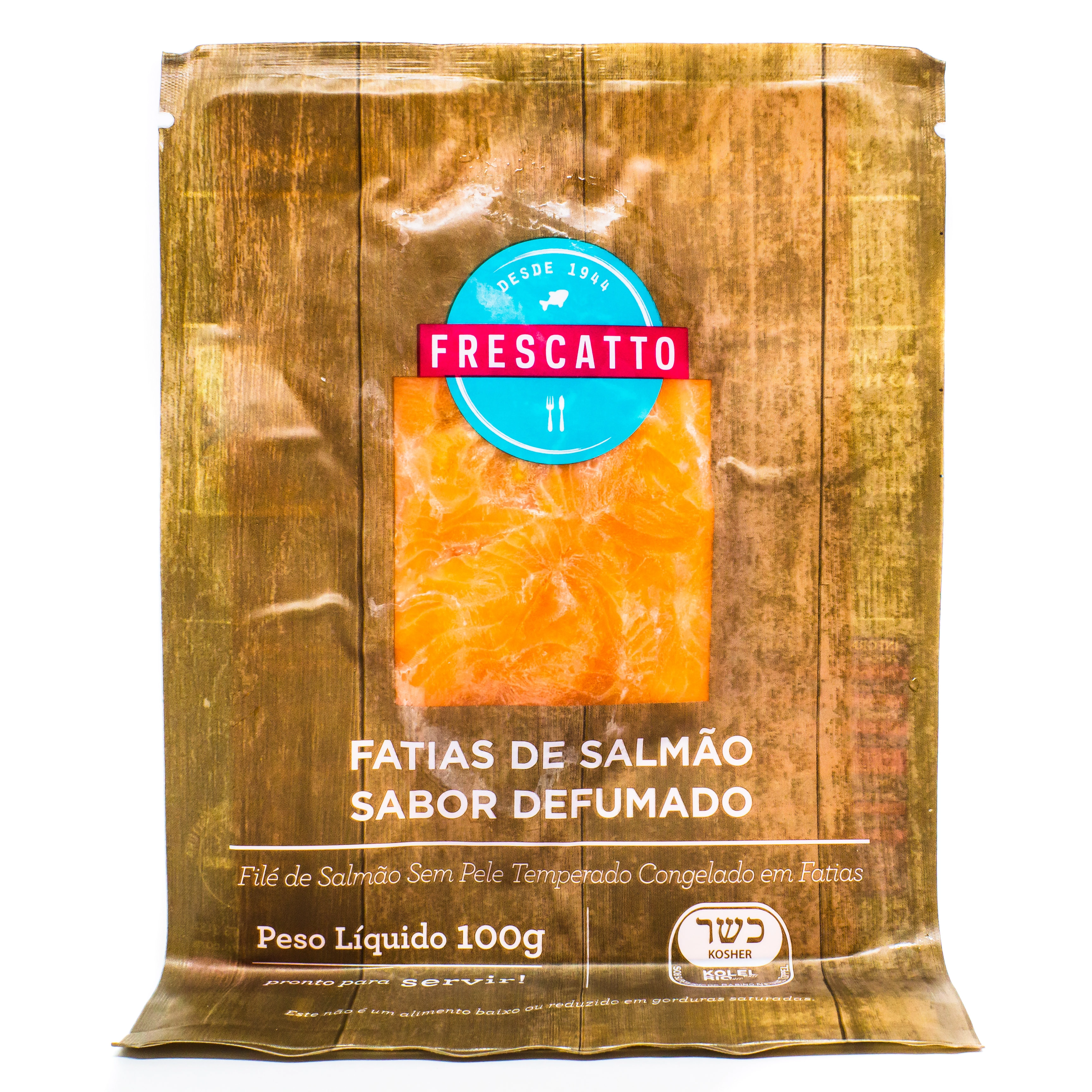 Peixe File Salmao Frescatto Defumado Fatiado