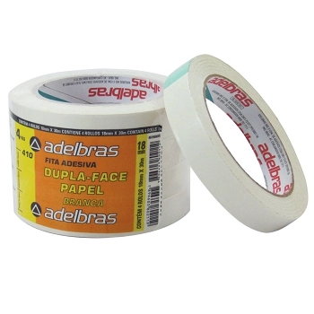 Fita Dupla Face De Papel 18x30 410 Branca Pct 4 Adelbras