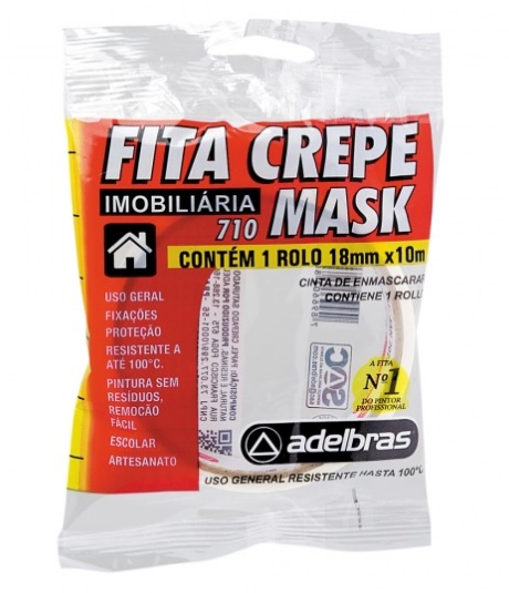 Fita Crepe Escolar Flow Pack 18mmx10m Adelbras