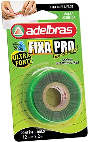 Fita Dupla Face Massa Acrilica Fixa PRO12MMX2MT Adelbras