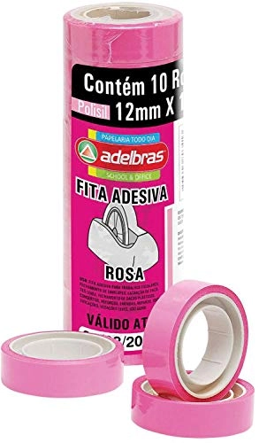 Fita Adesiva Adelbras Rosa 12mmx10m