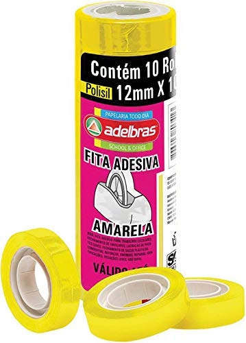 Fita Adesiva Adelbras Amarelo 12mmx10m