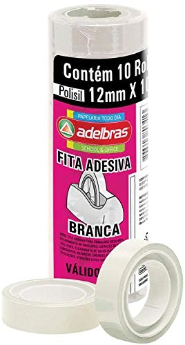 Fita Adesiva Adelbras Branco 12mmx10m