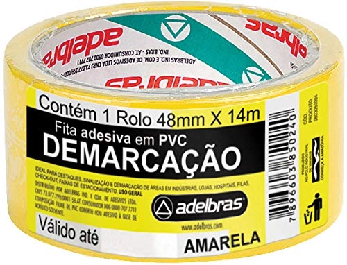Fita Adesiva Em Pvc Demarcaçao Amarela 14m
