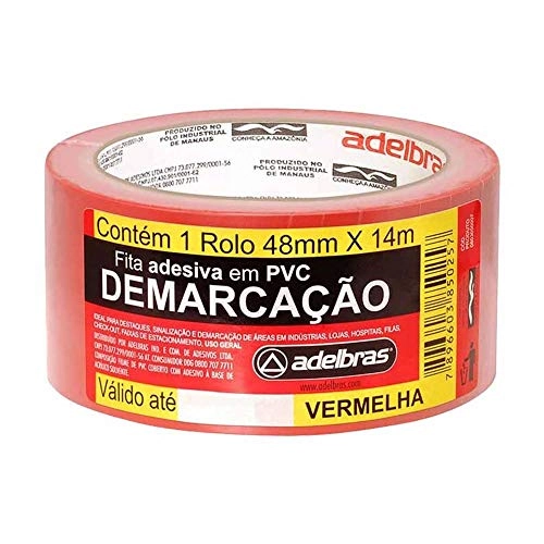 Fita Para Demarcação De Solo 48x14 Vermelha