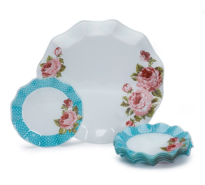 Conjunto.pudim Decor Glass Ondulado C/7