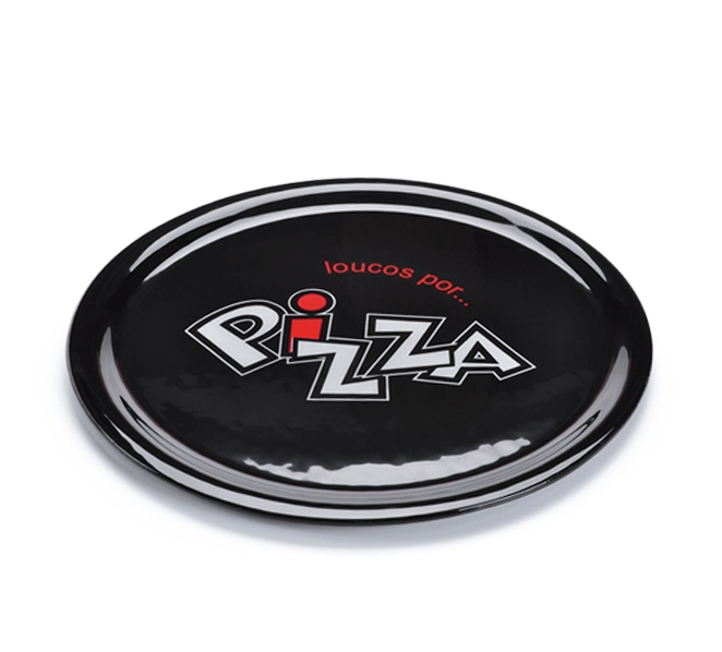 Prato Decor Glass Redondo Loucos Por Pizza