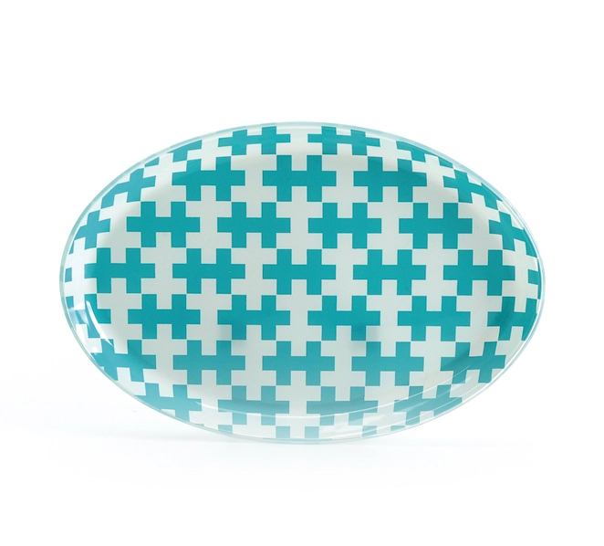 Travessa Decor Glass Oval Gd Rasa