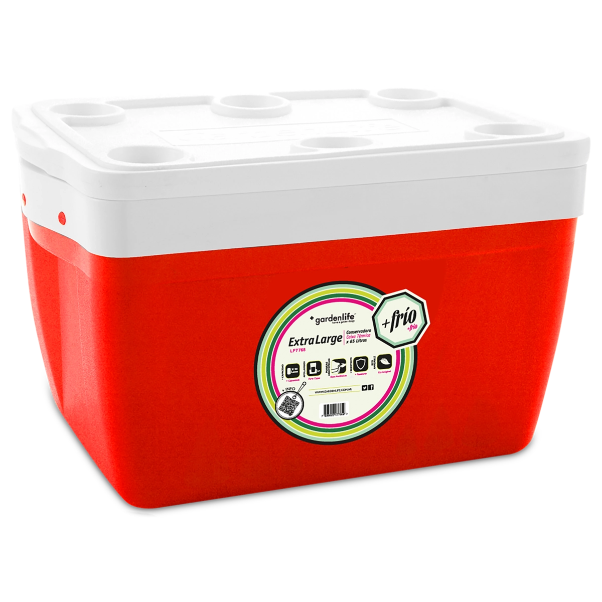 Caixa Térmica Cooler Azul Mega Familiar 65l Gardenlife