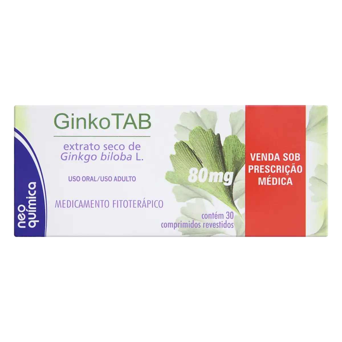 Ginkotab 80mg Neo Química Caixa 30 Comprimidos Revestidos