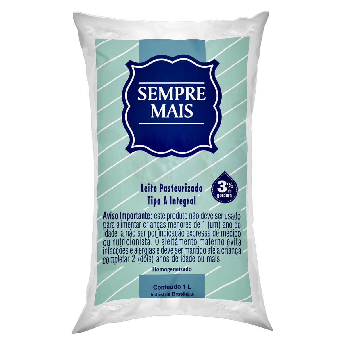 Leite Pasteurizado Homogeneizado Tipo A Integral Sempre Mais Pacote 1l