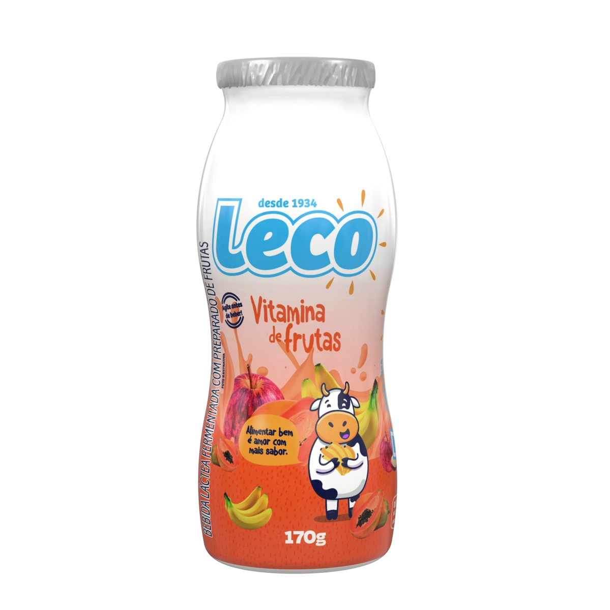 Bebida Láctea Fermentada Vitamina de Frutas Leco Frasco 170g