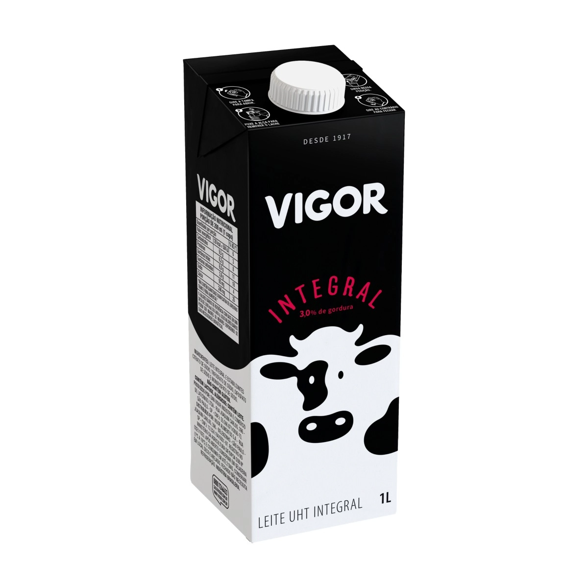 Leite Uht Integral Vigor Caixa Com Tampa 1l