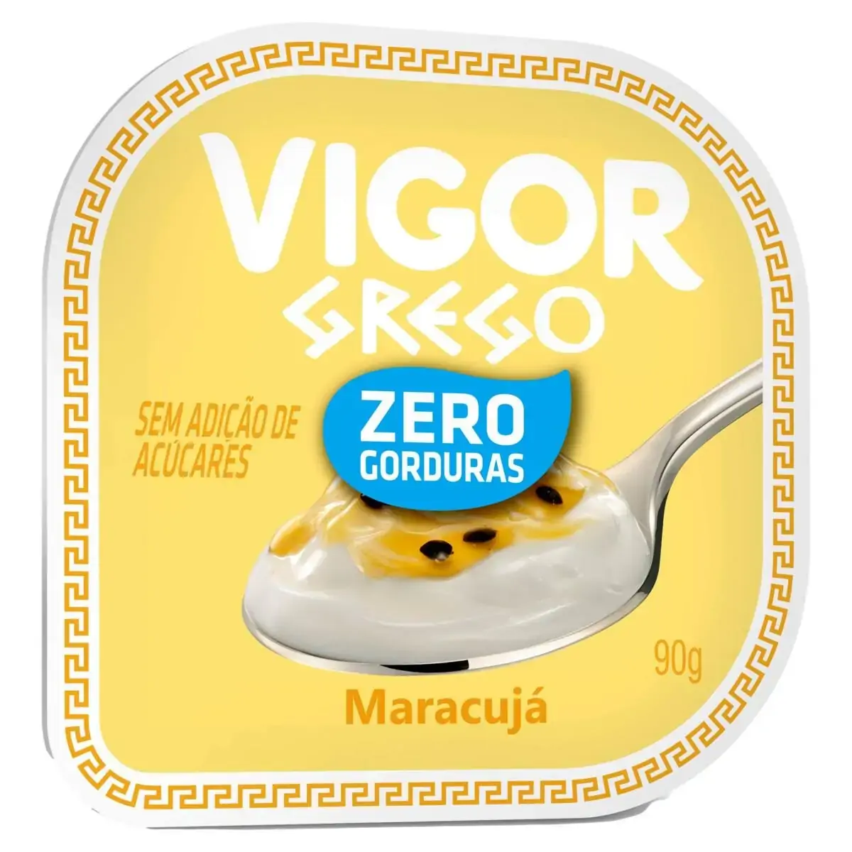 Iogurte Zero gorduras Vigor Grego Maracujá 90g
