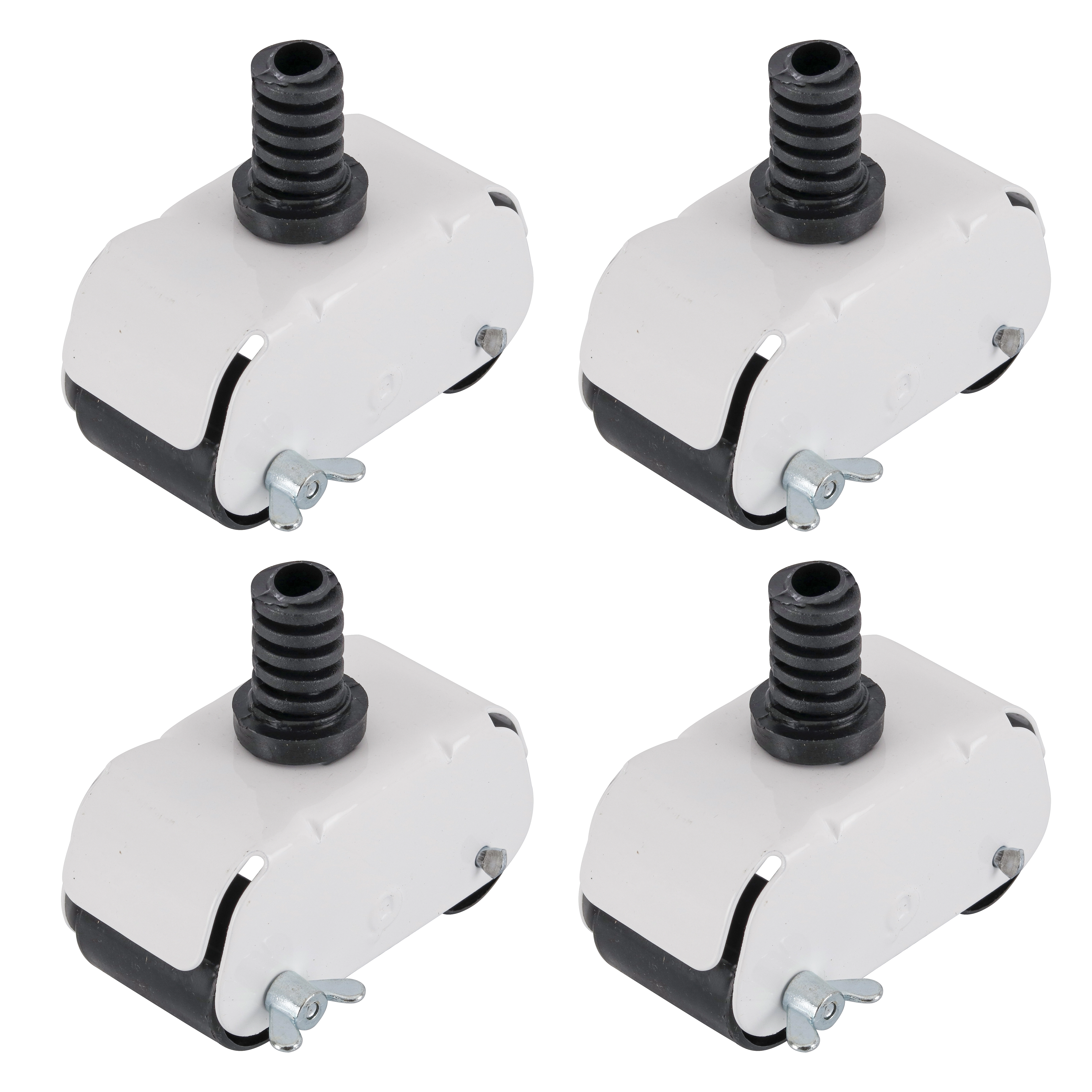 Pés para Eletrodoméstico com Rodízio com Pino 350kg com Freio 43x46cm Branco
