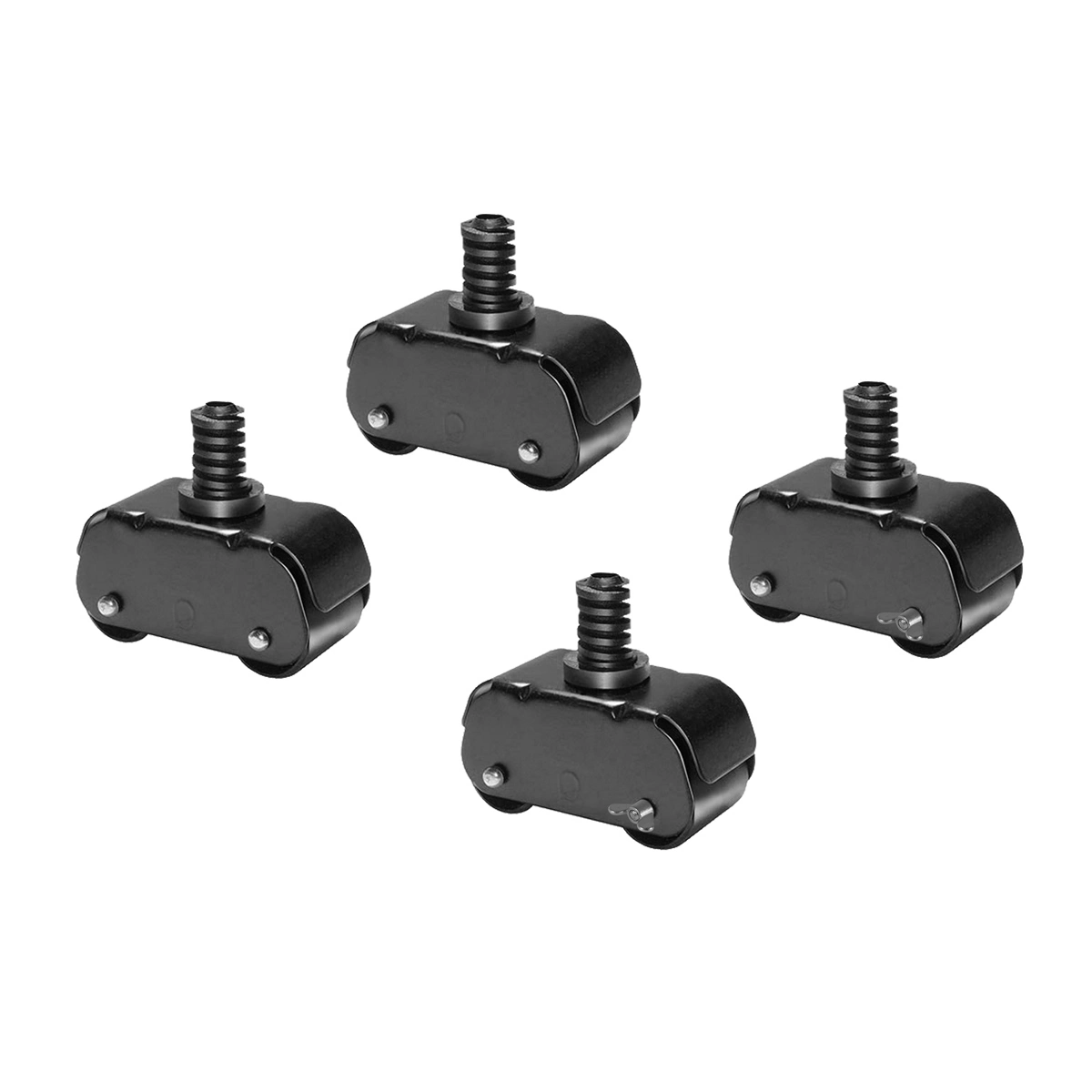 Pés Rodízio Extra Forte Para Geladeira / Fogão Kit Com 04 Un Preto