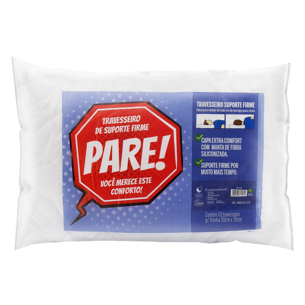 Travesseiro Suporte Firme Pare 50x70 Unidade