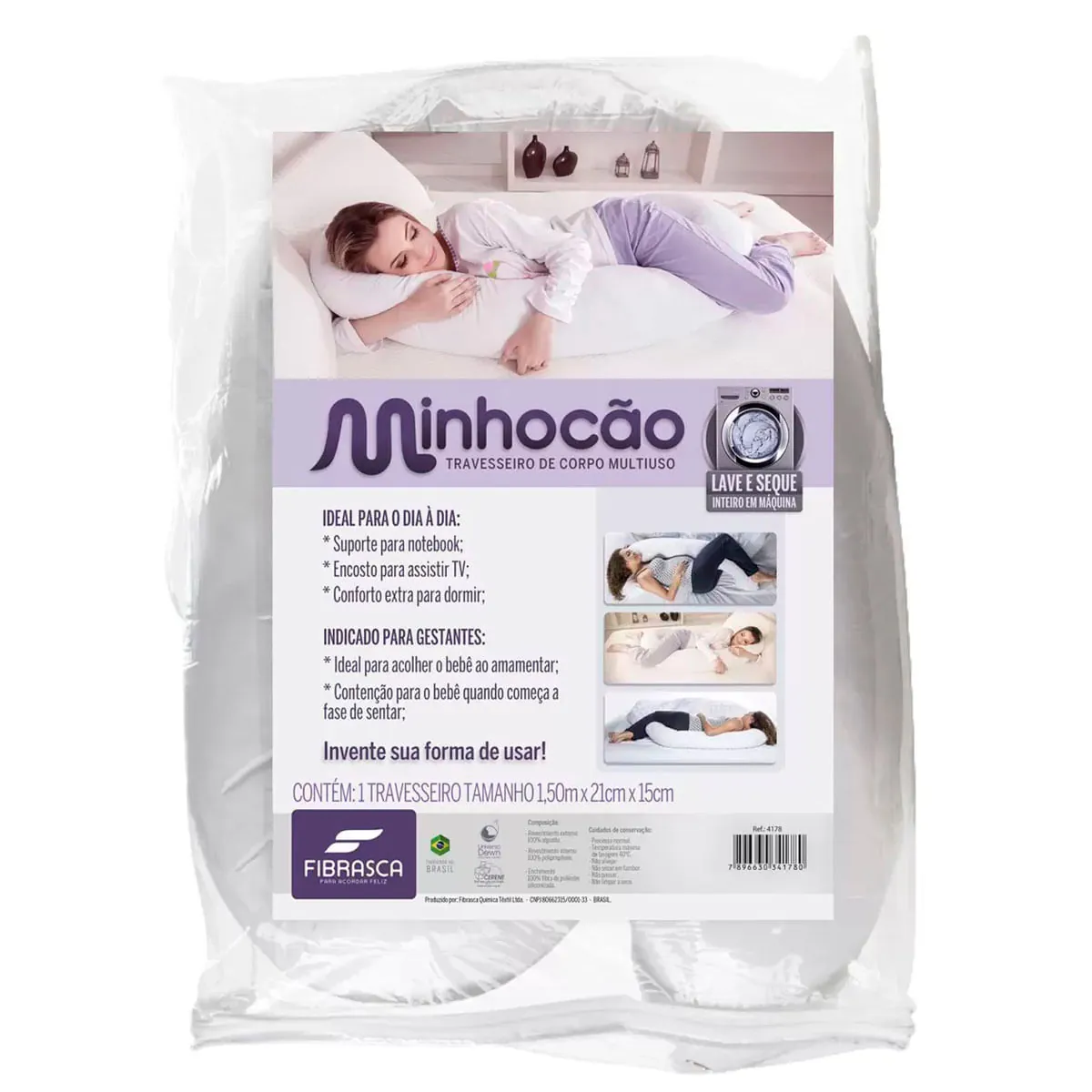 Travesseiro Multiuso Minhocão Fibrasca - 1,50Mx21Cm - 4178