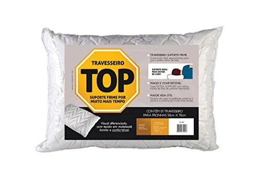 Travesseiro Fibrasca Top Flocos Espuma Firme Branco