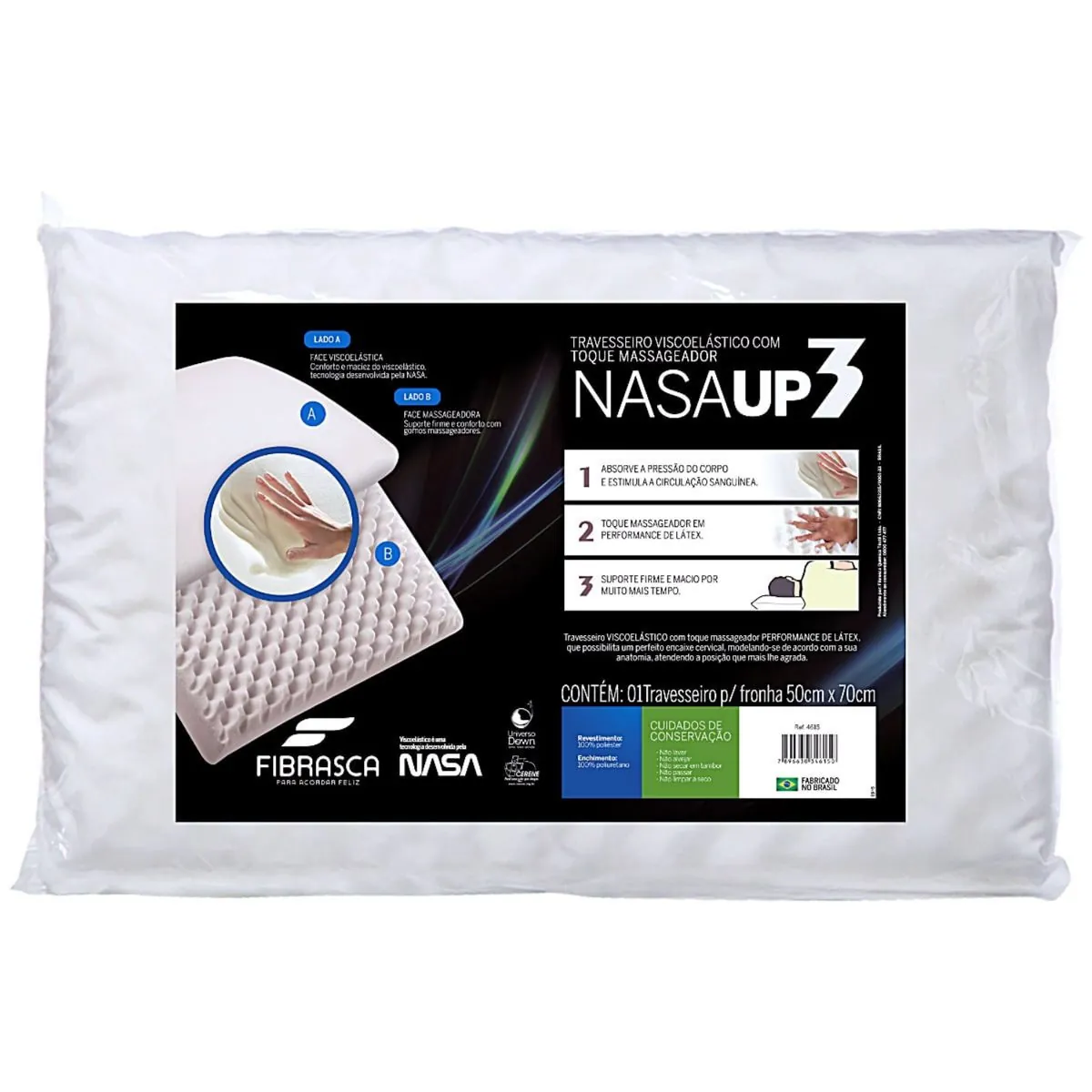 Travesseiro Nasa Up 3 Fibrasca 50cm X 70cm