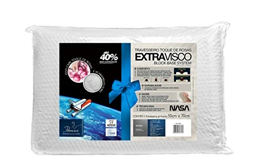 Travesseiro ExtraVisco Nasa Alto Toque de Rosas Dupla Face Fibrasca
