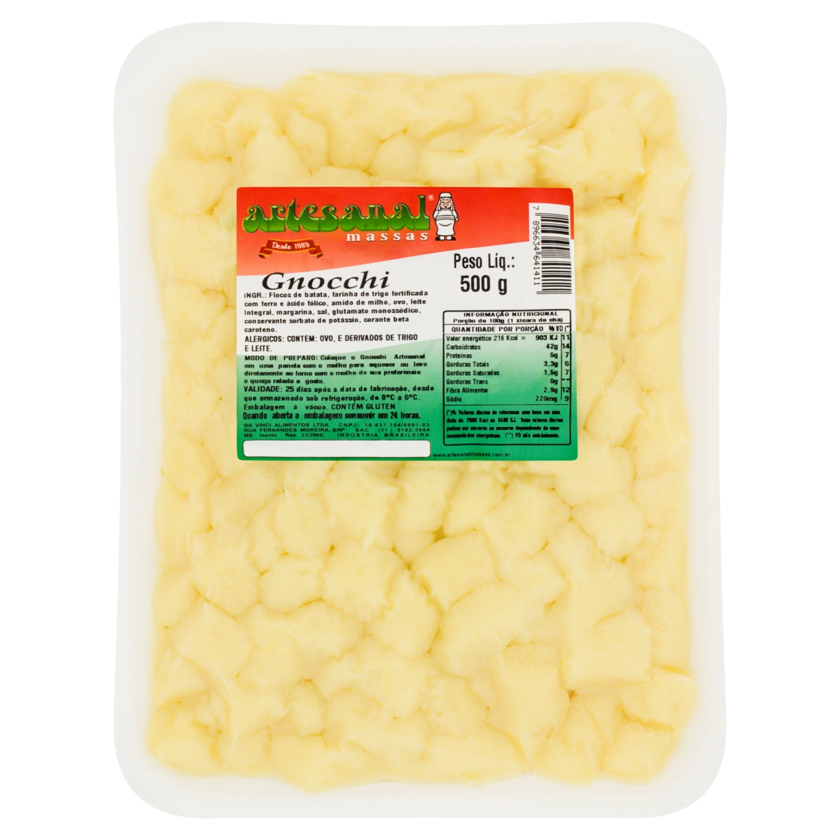 Nhoque Artesanal Massas 500g