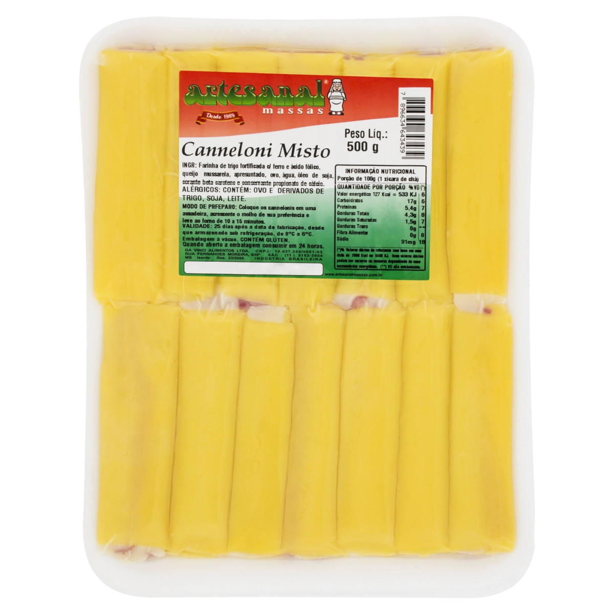 Canelone Misto Artesanal Massas 500g