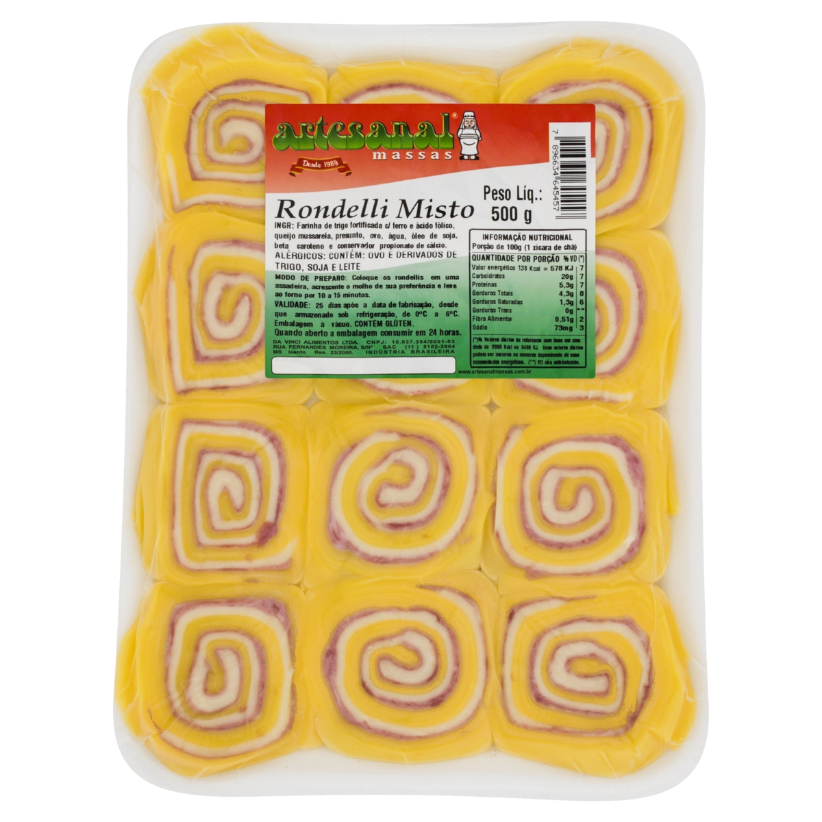 Rondelli Misto Artesanal Massas 500g