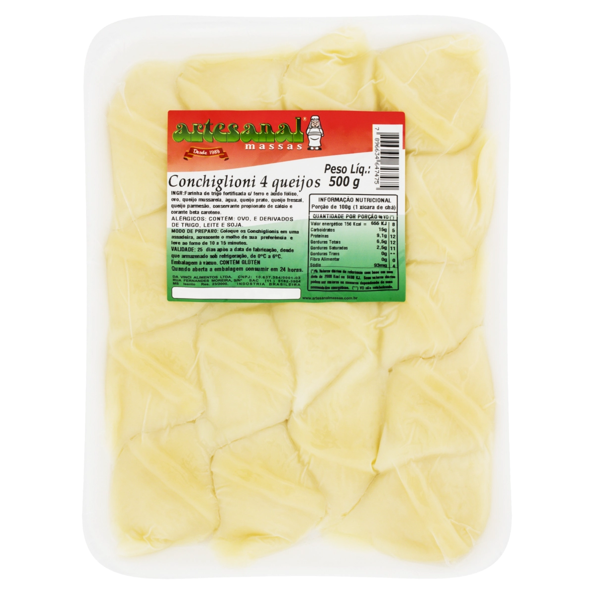 Conchiglioni 4 Queijos Artesanal Massas 500g
