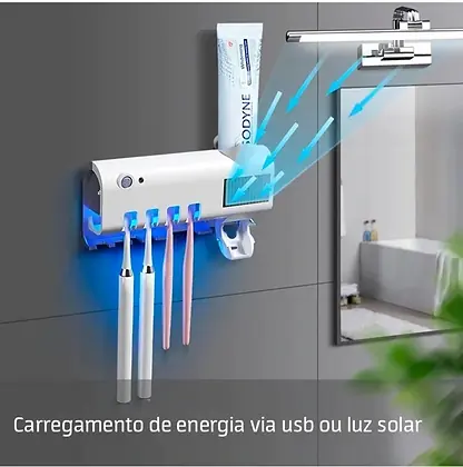 Dispenser De Pasta De Dente Com Suporte Escovas Automático