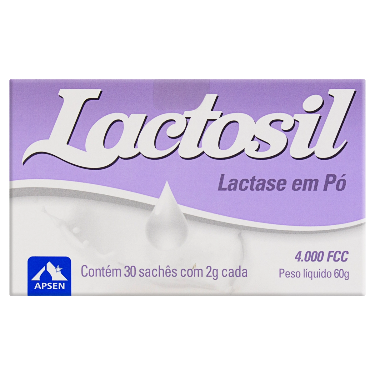 Lactase 4.000 Fcc Lactosil Caixa 60g 30 Unidades Pó