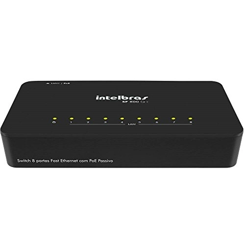 Switch Desktop 08 Portas Fast Ethernet Poe Anti Surto Sf 800q Ultra Intelbras