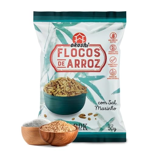 Flocos De Arroz Com Sal Marinho Okoshi Pacote 50g