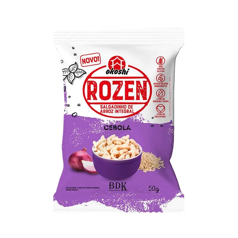 Salgadinho De Arroz Cebola Okoshi Rozen Pacote 50g