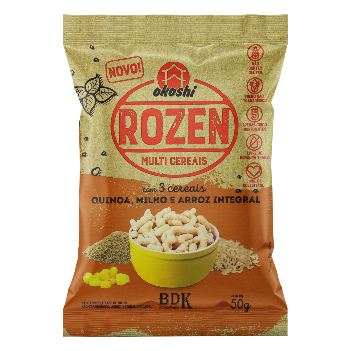 Salgadinho Multicereais Okoshi Rozen Pacote 50g