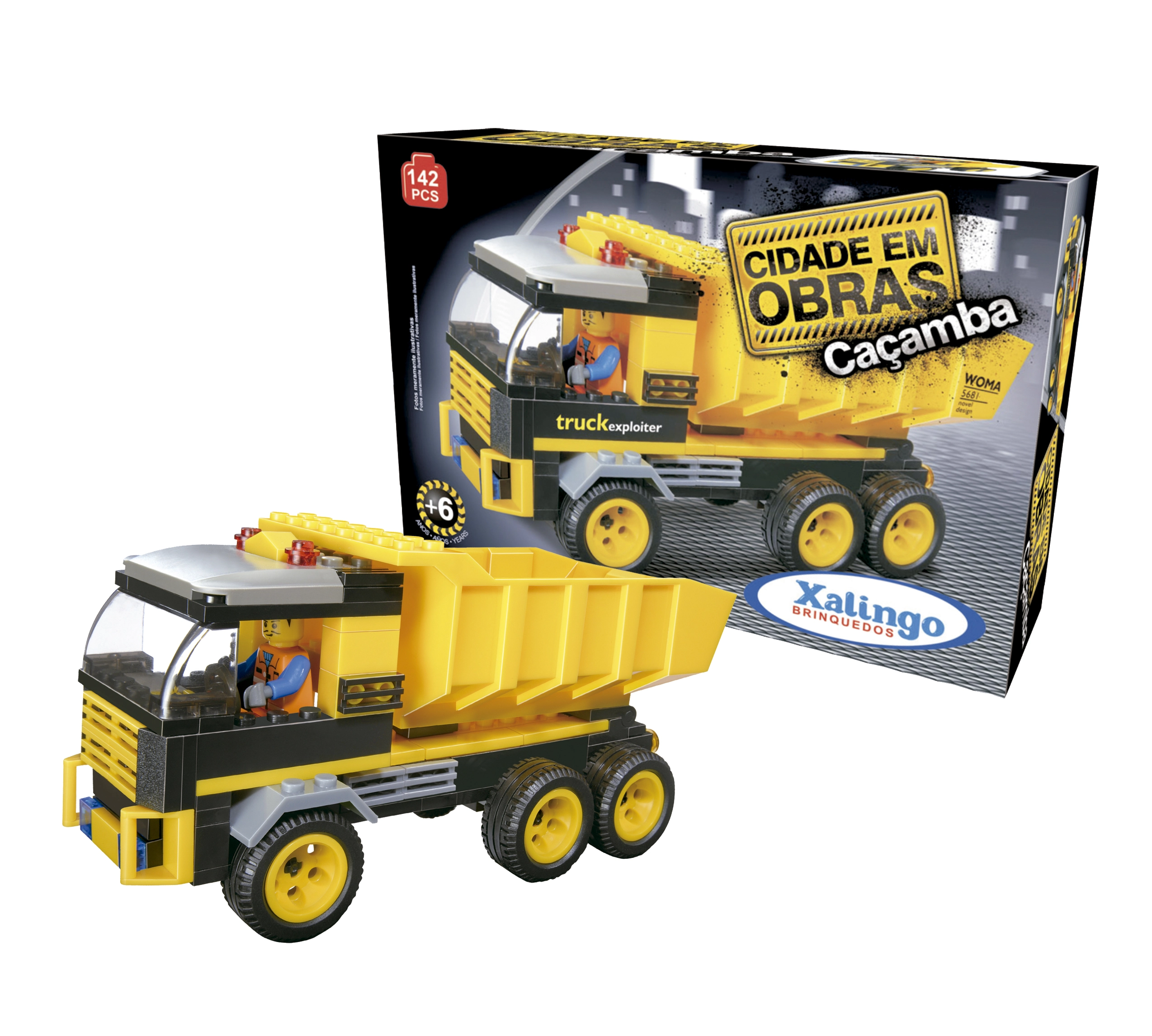 Blocos Encaixe Cidade Obras Cacamba 142 Pcs Xalingo