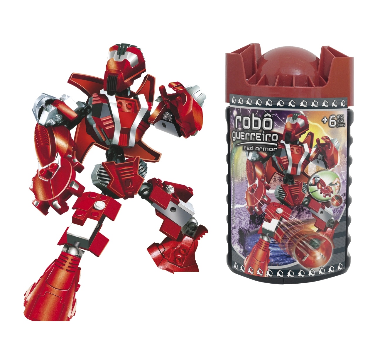 Blocos De Encaixe Robô Guerreiro Red Armor Xalingo