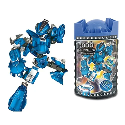 Blocos De Encaixe Robô Guerreiro Blue Armor Xalingo