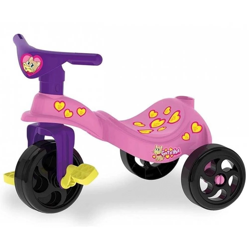 Triciclo Gatinha Com Empurrador Xalingo