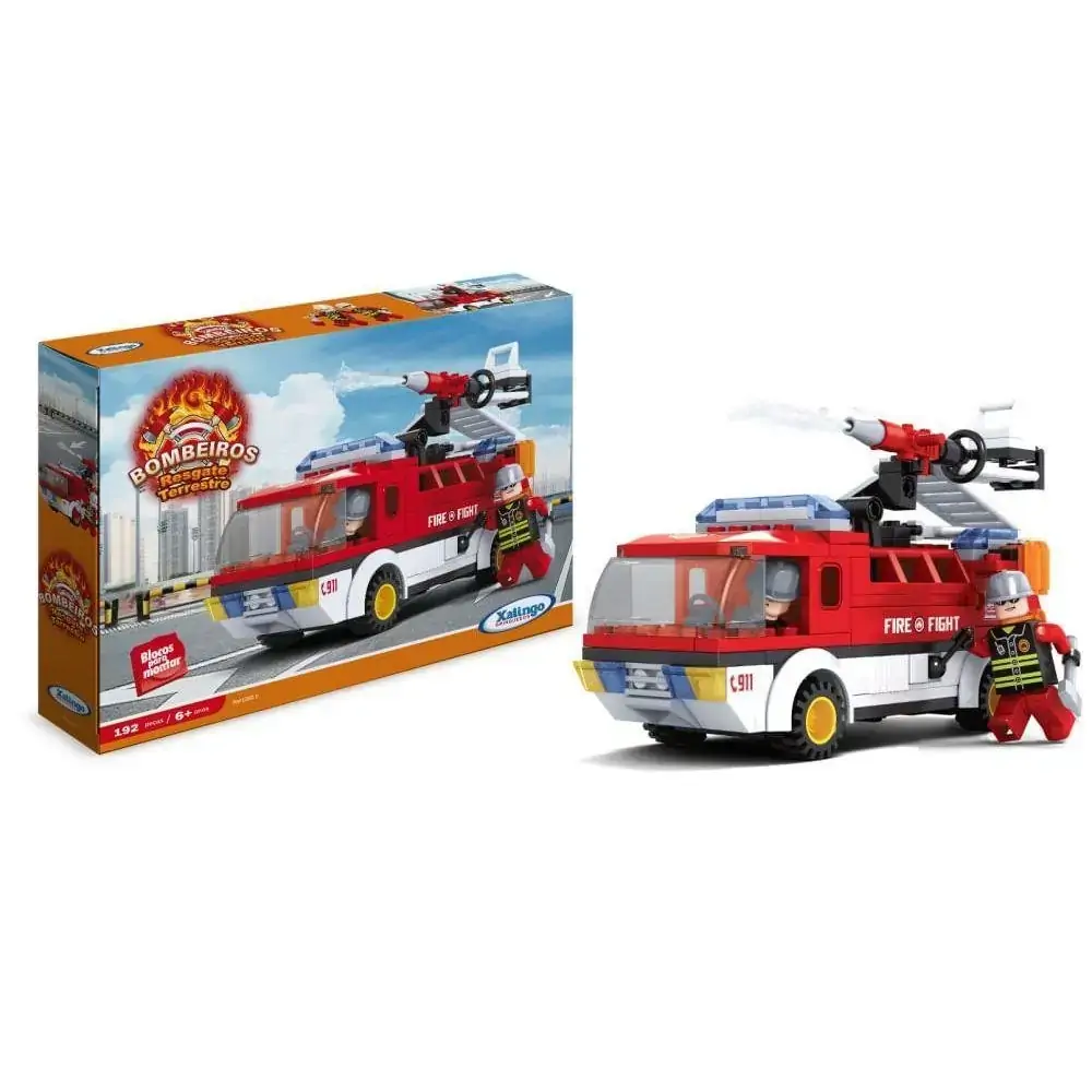 Blocos De Montar Bombeiros Resgate Terrestre 192 Peças