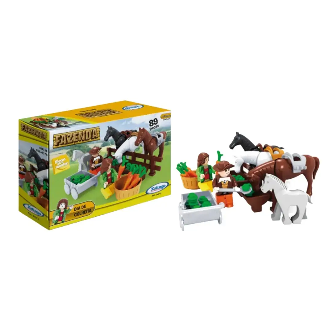 Blocos de Montar Fazenda 86 peças Xalingo Brinquedos
