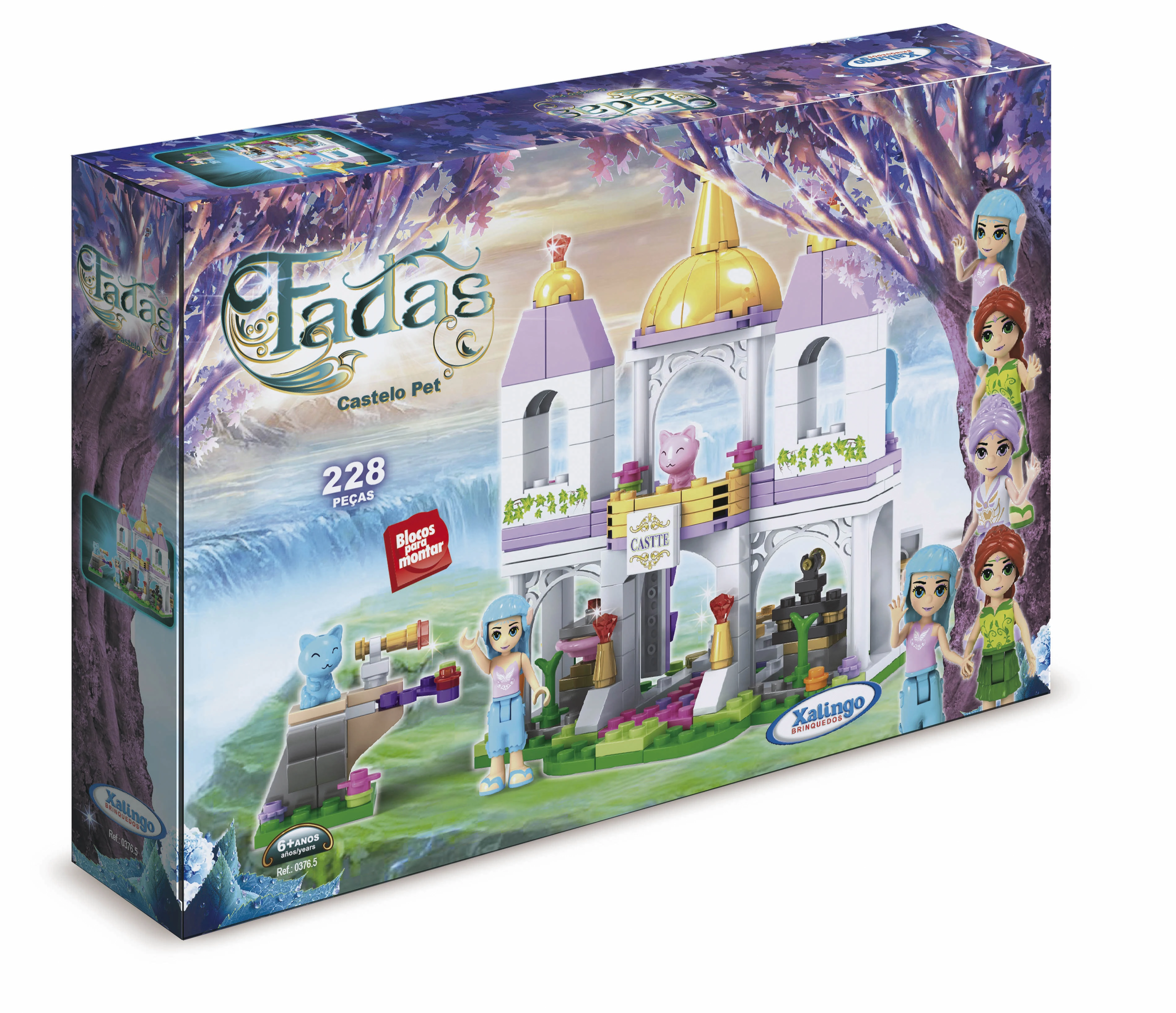 Blocos De Montar Fadas Castelo Pet 228 Peças