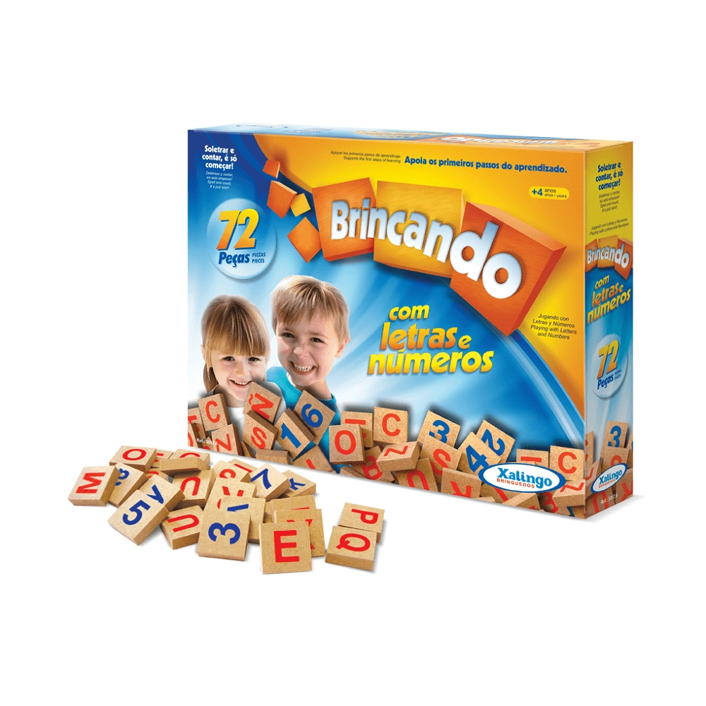 Brincando Com Letras E Números - 72 Peças - Xalingo