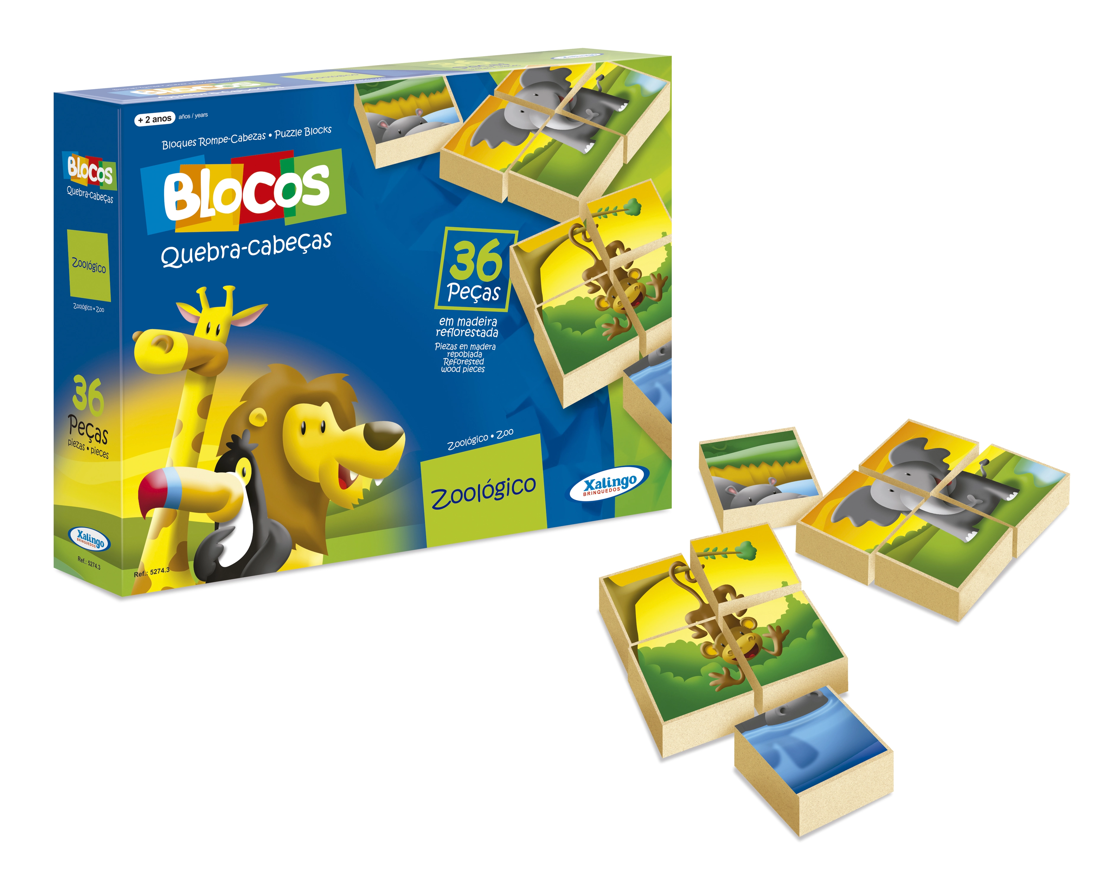 Blocos Pedagógicos - Quebra-cabeça Zoológico - Xalingo