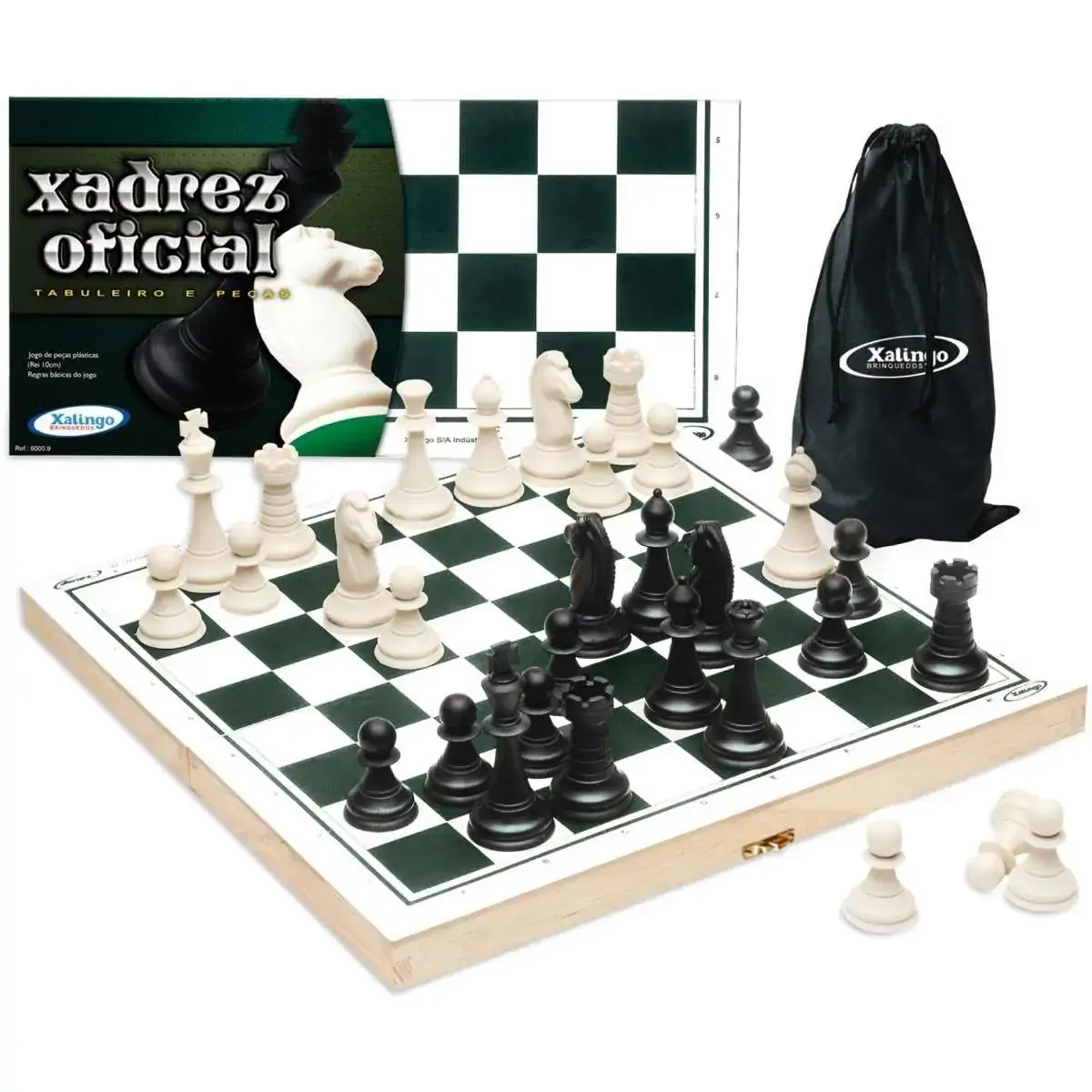 Jogo de Xadrez Oficial com Estojo em Madeira - Xalingo