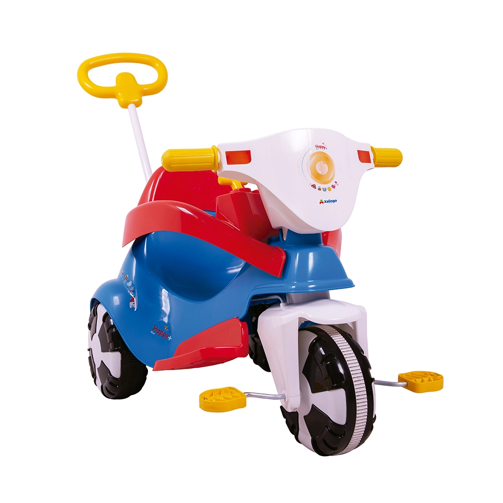 Triciclo com Empurrador - Happy Blue 3 em 1 - Xalingo