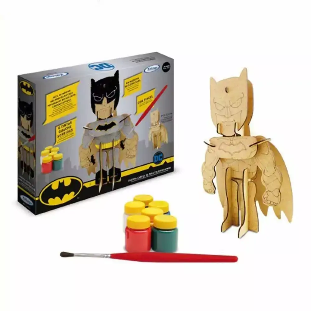 Boneco 3D MDF Colorir Batman - Xalingo