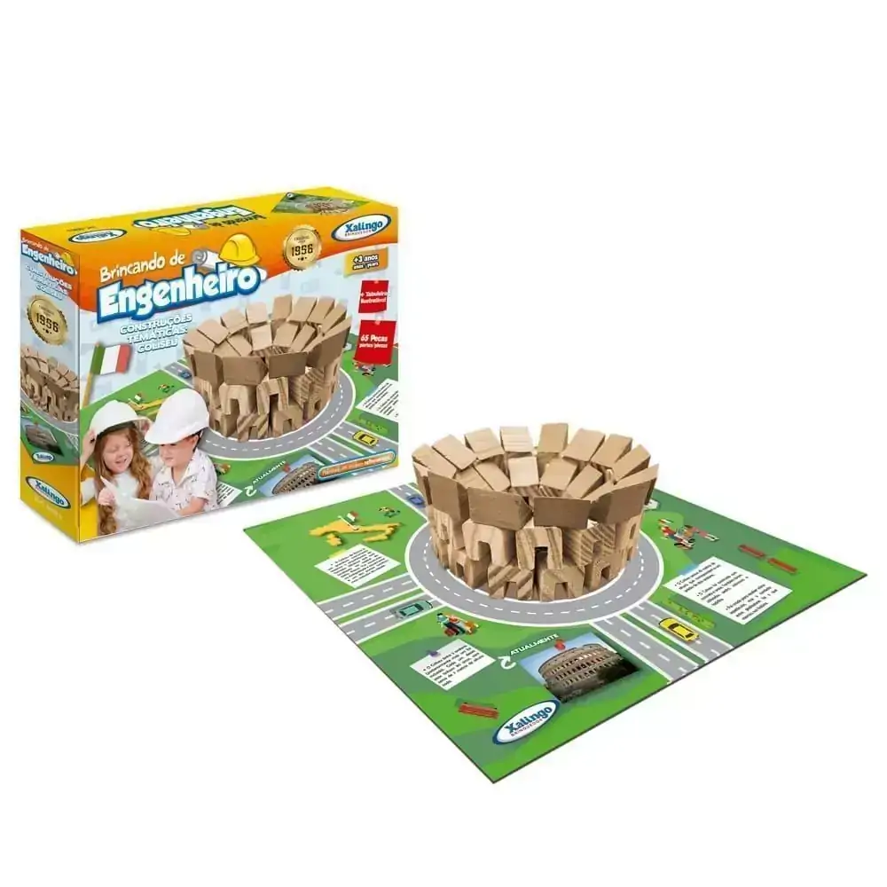 Brincando de Engenheiro Coliseu 65 Peças - Xalingo