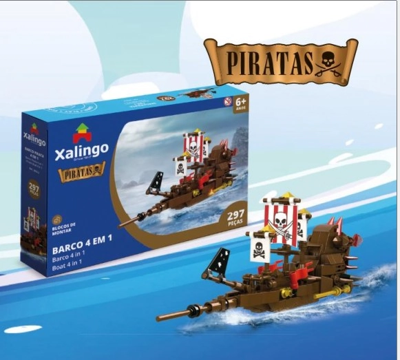 Blocos De Montar Barco Pirata Ref.28532 Xalingo