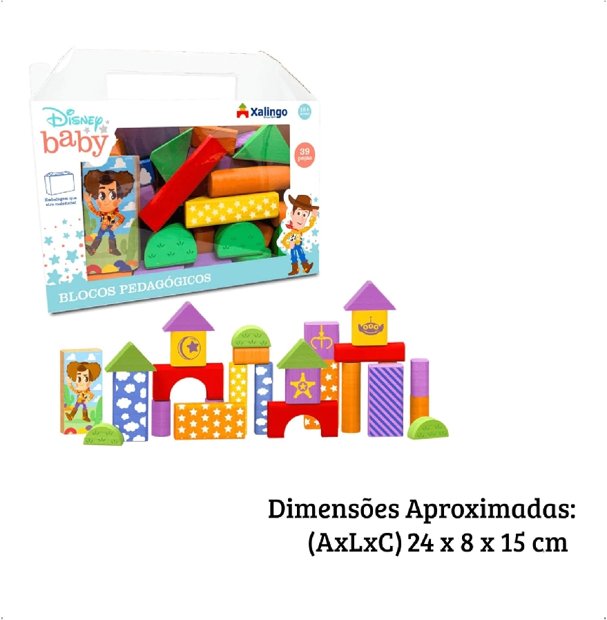 Bloco Pedagogico Toy Story Disney Baby 39pcs 13187 Xalingo